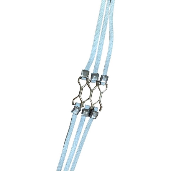 Vintage statement white leather bejeweled belt - Picture 1 of 7